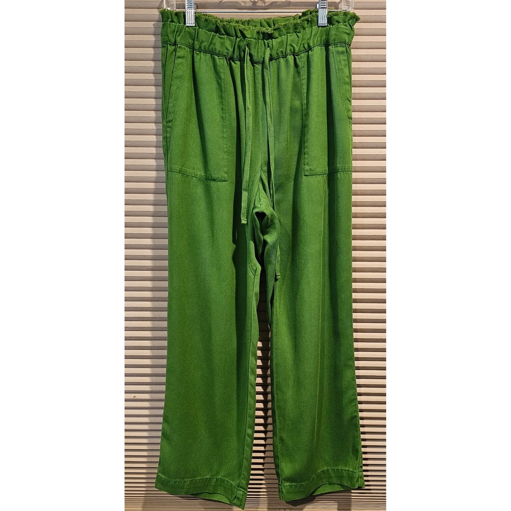 KUT from the Kloth Green Lyocell Paperbag Waist Wide Leg Pants‎ KB45601M Small